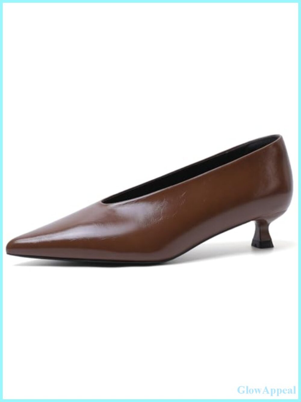 Women's Faux Leather Kitten Heels Pointed Toe Pumps Work Office